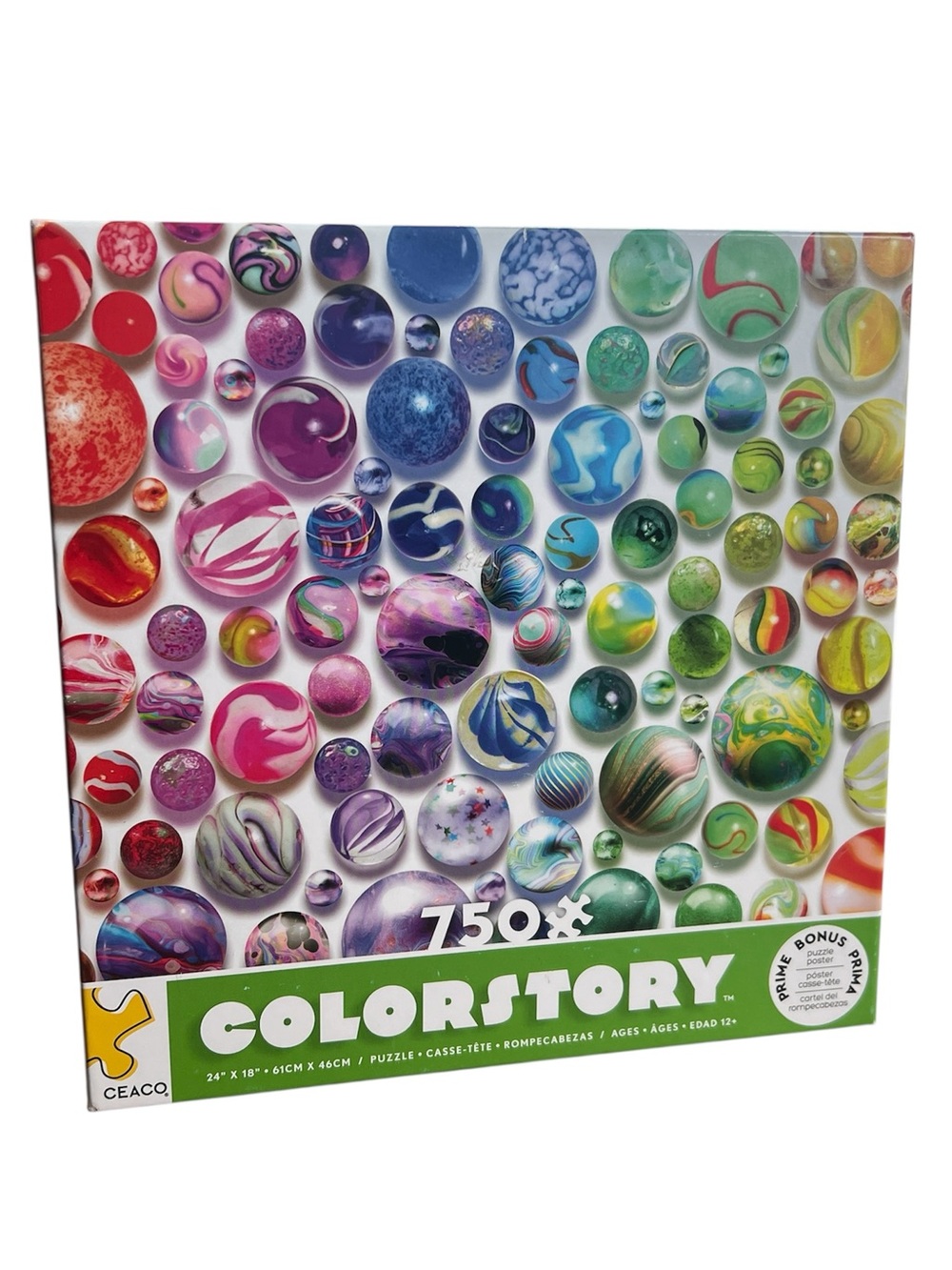 CEACO Colorstory 18x24” Glass Colored Vibrant Marbles Puzzle 750pc